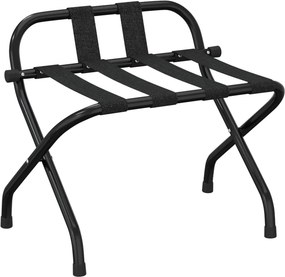 vidaXL fekete bőröndtartó háttámlával 56 x 39 x 52 cm