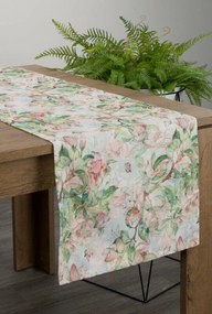 Flore tavaszi asztali futó Zöld/rózsaszín 40x180 cm