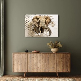 Kép - Egy elefánt áttör a falon (90x60 cm)
