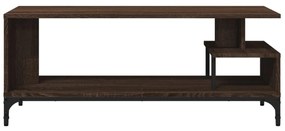 barna tölgy szerelt fa/porszórt acél TV-szekrény 102x40x41 cm