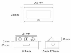 Süllyesztett foglalat Kombi box 3Z, fekete