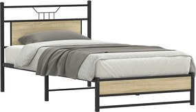 vidaXL ágykeret matrac nélkül Sonoma tölgy 107x203 cm Gépi fa