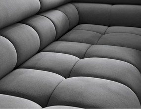 Sötétszürke bársony kinyitható-tárolóhelyes sarokkanapé (jobb oldali-L alakú) Ferucce – ELTAP