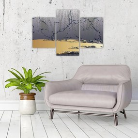 Kép - Kék és arany absztrakció N⁰1 (90x60 cm)