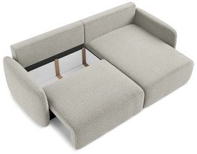 Világosszürke kinyitható-tárolóhelyes sarokkanapé (jobb oldali) Kalena – Makamii