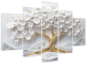 Kép – 3D elegáns életfa virágokkal (150x105 cm)