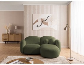 Zöld buklé sarokkanapé (jobb oldali-heverő résszel) Orbit – Ropez