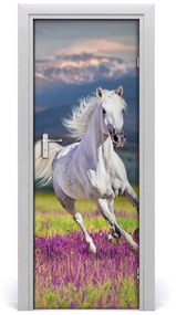 Ajtóposzter öntapadós fehér Ló 75x205 cm