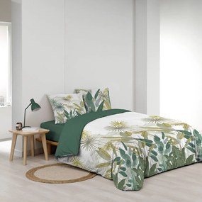 Fehér-zöld kétszemélyes-hosszabbított pamut ágyneműhuzat 240x220 cm Otika – douceur d'intérieur