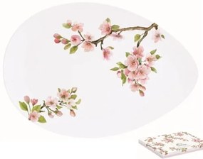 Porcelán kínálótál tojás forma 24x16,5cm, dobozban,Sakura