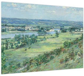 Üveg kép - Theodore Robinson, The Valley of the Seine, From the Hills of Giverny, reprodukciók (70x50 cm)