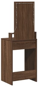 Sminkasztal LED világítással Barna tölgy 50x41x140 cm