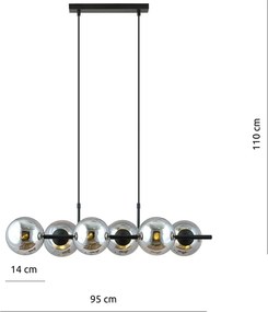Emibig modern függeszték rory fekete grafit emi1207/6