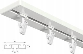 Függönykarnis mennyezeti sín szimpla Slim alumínium egyvágányú 400 cm béka