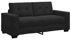 fekete bársony loveseat kanapé 140 cm