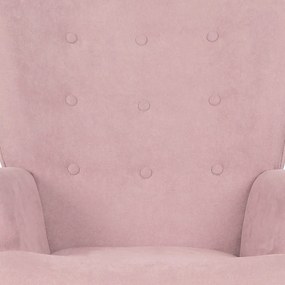 Fülkés fotel lábtartóval PINK2, rózsaszín