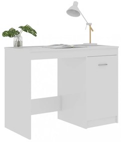 magasfényű fehér szerelt fa íróasztal 100 x 50 x 76 cm