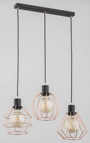 ALFA 61073 FOLON Többágú Függesztett Lámpa Fekete, Arany E27 IP20