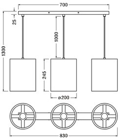 Ledvance - Csillár zsinóron DECOR CARDBOARD 3xE27/15W/230V