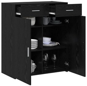 tárolószekrény fekete tölgy 80x42,5x93,5 cm szerelt fa
