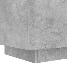 betonszürke szerelt fa éjjeliszekrény LED-fényekkel
