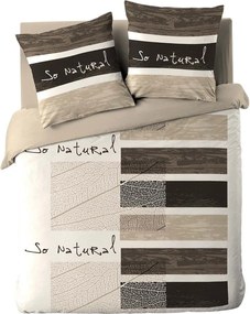 Barna kétszemélyes pamut ágyneműhuzat 200x200 cm So Natural – douceur d'intérieur