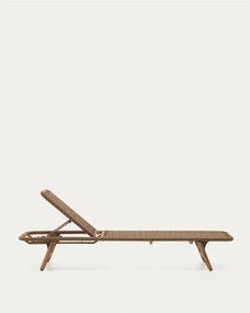 Barna tömörfa-fém kerti napozóágy Dandara – Kave Home