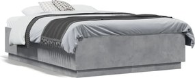 vidaXL betonszürke szerelt fa ágykeret 140x190 cm