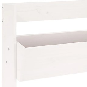 fehér 3 szintes tömör fenyőfa fali virágtartó 60x18,5x110 cm