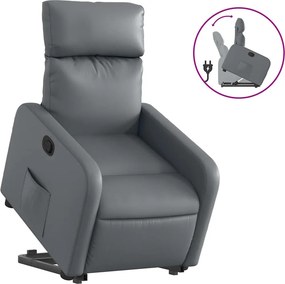 vidaXL szürke műbőr felállást segítő dönthető fotel