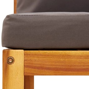 3 részes kerti kanapégarnitúra párnákkal, akácfa és kötél