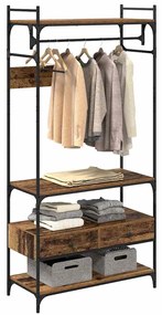 Ruhásszekrény fiókkal Régi fa 89 x 39 x 184.5 cm Faanyag