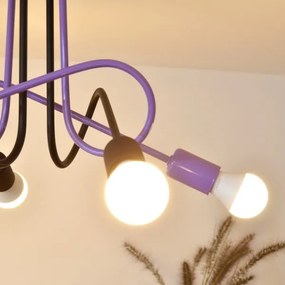 Felületre szerelhető csillár OXFORD 4xE27/15W/230V fekete/lila