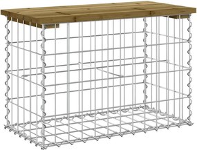 vidaXL tömör impergnált fenyőfa gabion kerti pad 63 x 31,5 x 42 cm