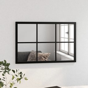 fekete fém fali tükör 60 x 40 cm