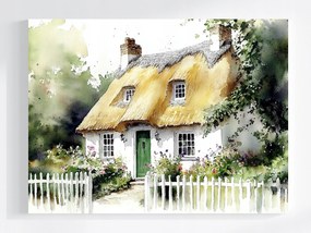 Vászonkép Canvas Tájkép Anglia Ház Kunyhó Kert Nádas Falu 100x75