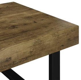 sötétbarna és fekete MDF és vas dohányzóasztal 120x60x40 cm