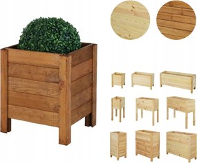 Fa kerti láda gyógynövényes virágtartó állítható alj 40x34x30cm