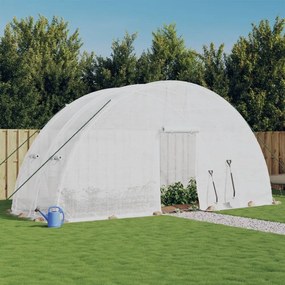 fehér acélvázas melegház 12 m² 6 x 2 x 2,85 m