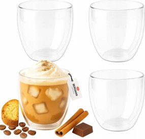 4x Thermo Pohår Kåvé Latte Tea Csészék Dupla Alj 250 ml