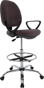 Magasított munkaszék, barna/fekete, TAMBER