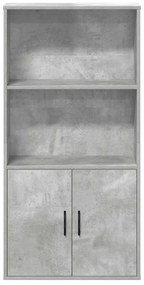betonszürke szerelt fa könyvespolc 60x24x120 cm