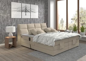 Elektromos állítható ágy, boxspring, bézs, 160x200, GERONA NEW