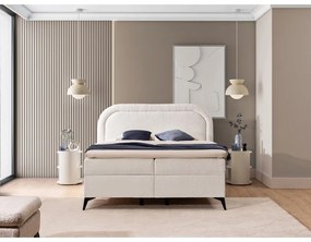 Fehér ágyneműtartós boxspring ágy 180x200 cm Ornes – Ropez