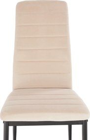 Szék, bézs Dulux Velvet szövet/fekete fém, COLETA NOVA