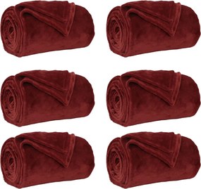 vidaXL Takarók 6 pcs Bordeaux piros 130 x 150 cm Gyapjú