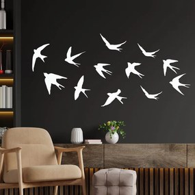 Fából készült fali dekorációk repülő madarak | FLOCK