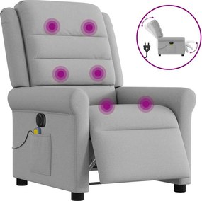 vidaXL felhőszürke szövet dönthető elektromos masszázsfotel