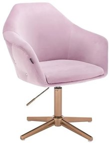 HR547CROSS Halványlila Modern Velúr Szék Arany lábbal