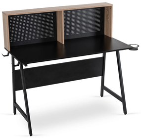 Gamer íróasztal ICE, fekete/dió sonoma